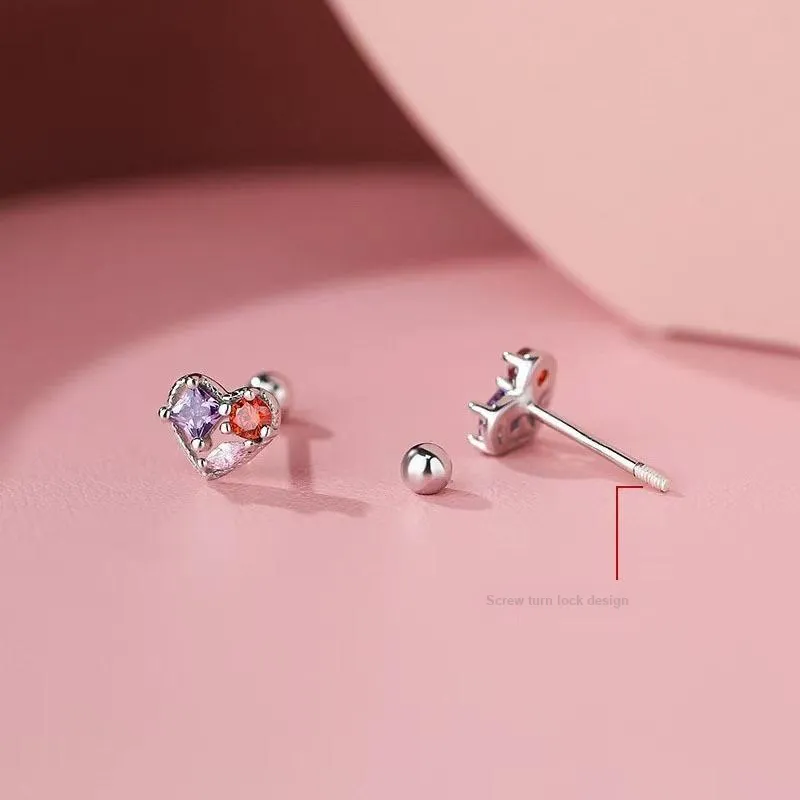 Vegetarian S999 Sterling Silver Stud Stud Earrings Unisex-1