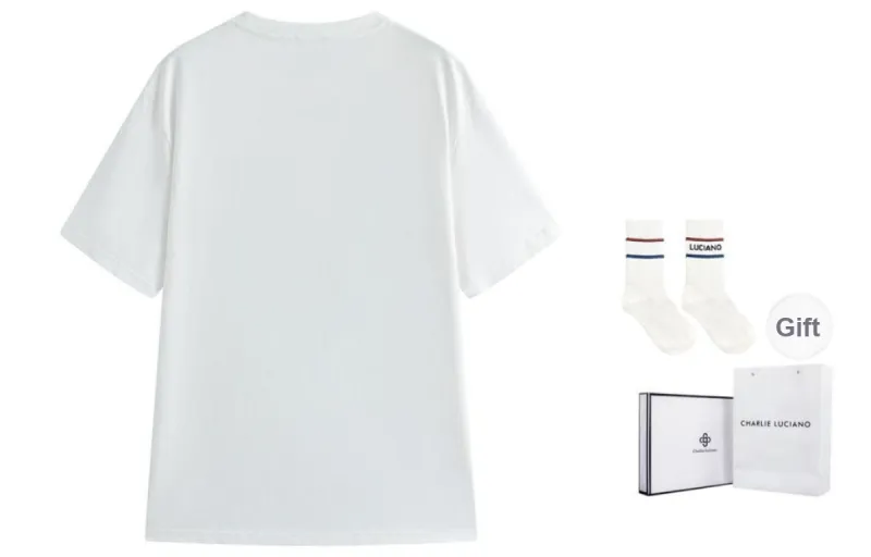 Charlie Luciano T Shirts Unisex White Box+Socks-1