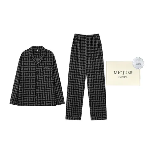 MIOJUER Пижамный комплект мужской черный серый