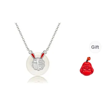 MUGONGZI Hetian Jade Necklaces Pale Greenish White Jade Women's