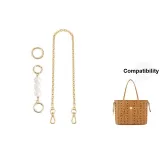 Gold Copper Chain+Pearl Total Length 60cm+Spring Ring