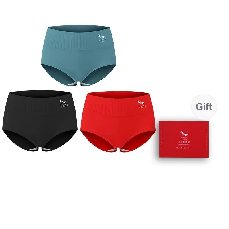 RED DRAGONFLY Cotton Panties Women's 3 Pack Gift Box Set-11