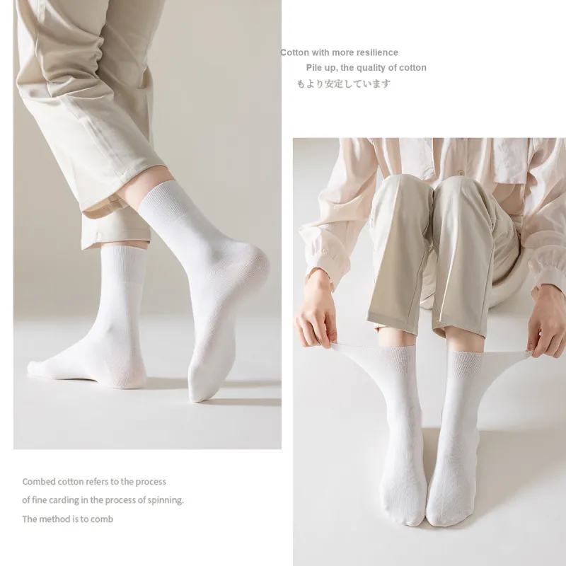 MIIOW Mid Calf Socks Women's 5 Pack-3