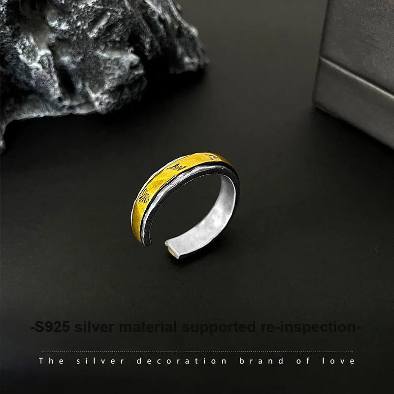Love 925 Sterling Silver Color Blocked Rings Men's-6