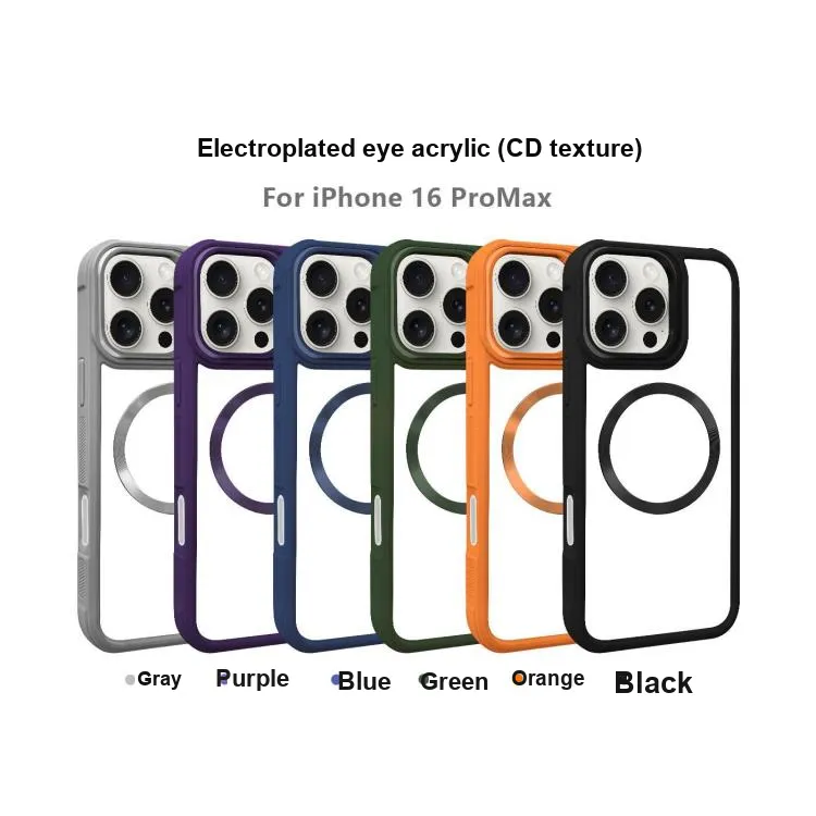 Record Star Acrylic Material Magnetic Electroplated Eye Phone Cases Compatibility IPhone15/16 Girlish-3