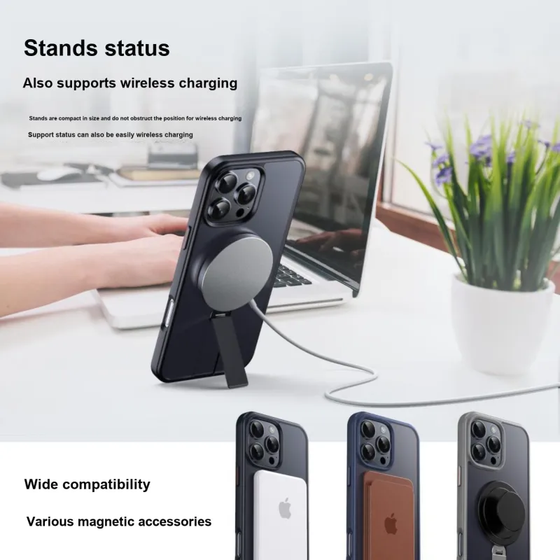 Record Star PC Material Straight Magnetic Invisible Stands Phone Cases Compatibility IPhone16ProMa Girlish-2