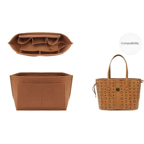 Felt Storage Lining Shoulder Strap Upcycled Accessories Bag Accessory Women's Brown