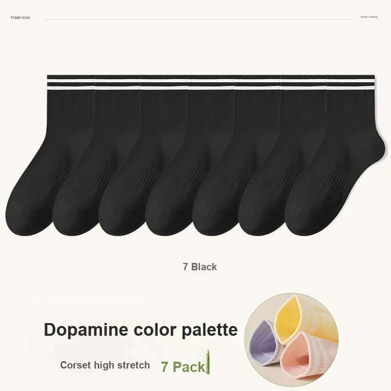 7 SEVFUN Mid Calf Socks Women's Combo Set-27
