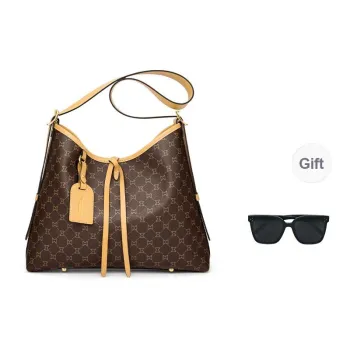 MashaLanti PVC Portable Crossbody Bag, Shoulder Bag, HOBO Tote, Tote Bag Women's Dark Brown & Apricot