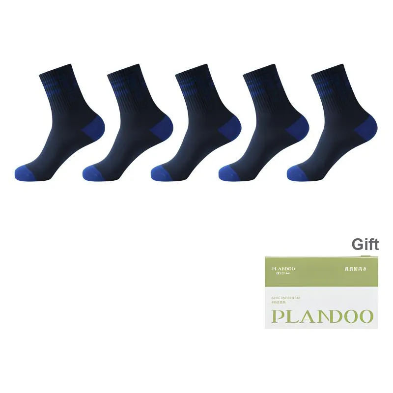 PLANDOO Mid Calf Socks Men's Shopping Bag 5 Pack-64