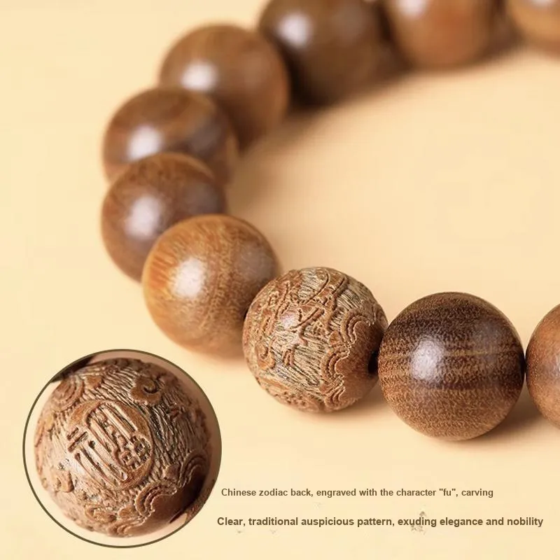 Yi Mingju Green Sandalwood Bracelets Unisex-2