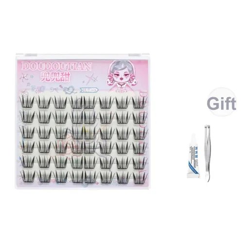 DOUDOUTIAN Маленький Тонкий Шесть Рядов Накладные ресницы Один Кластер Ласточкин хвост Длина (размер в длину) Сегментированный Демон Подсолнух