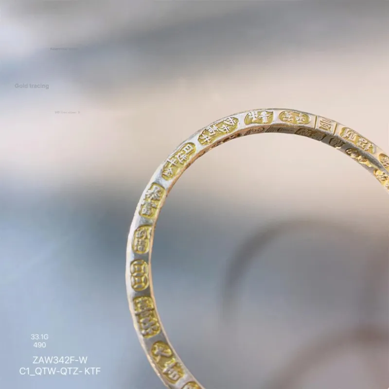 LIUXIN 999 Fine Silver Bangles Women's-2
