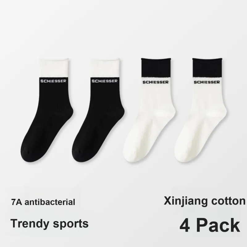 Shuya Knee High Socks Women's 4 Pack-1
