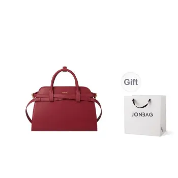 JONBAG Cow Leather Shoulder Bag, Crossbody Bag, Handbag Regular Women's Red