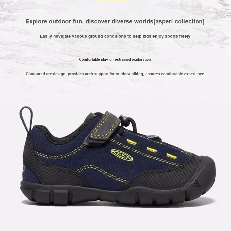 KEEN Jasper Ⅱ Slip Resistant, Abrasion Resistant, Breathable Low Top Kids' Outdoor Shoes Navy Blue Teenagers-1