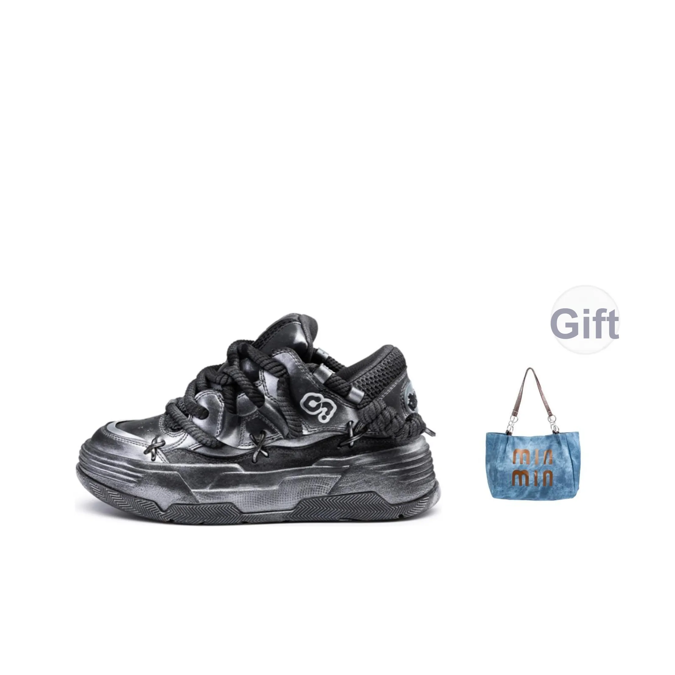 Размер CN Skate Скейтборд Кроссовки Низкие Серебристо-Черные Унисекс