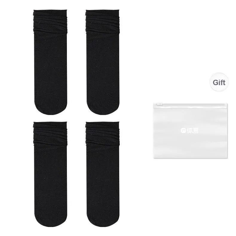Temooues Mid Calf Socks Women's Shopping Bag Combo Set-4