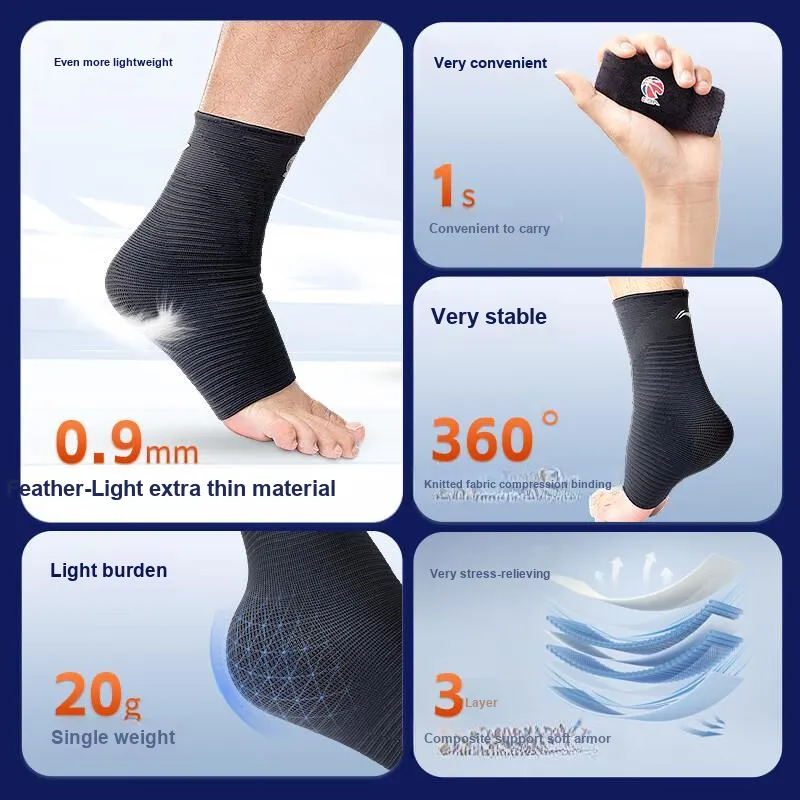 LiNing CBA Collection Ankle Braces Soccer Basketball Running Cycling Unisex Polyamide Elastane-5