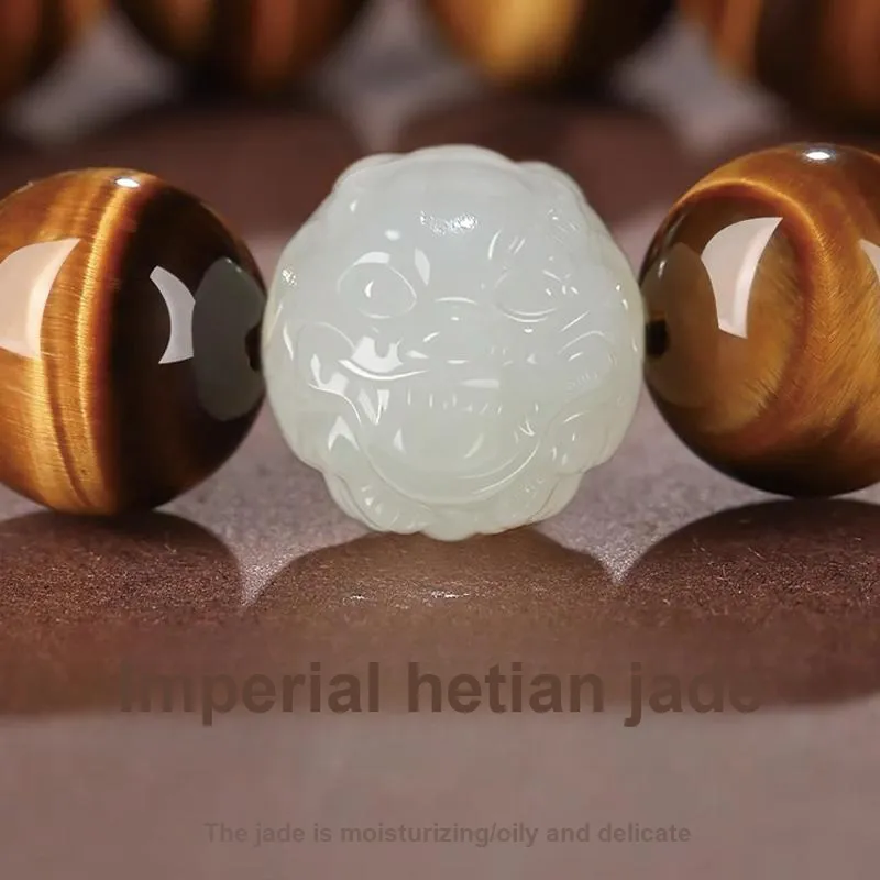 Yi Mingju Tiger's Eye Stone Jade Bracelets Unisex-4