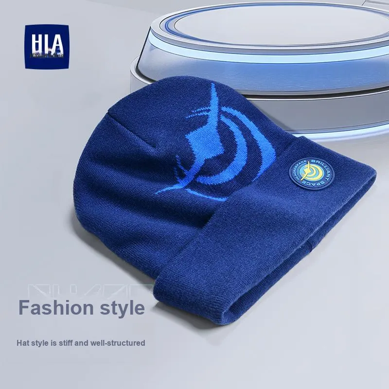 HLA Sheep Wool Knitted Hat Unisex-11