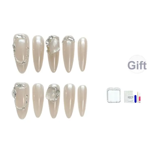 JINGCHANXUE Мягкий Magic Mirror Розовый False Nail Длинный Кожа Привлекательный Однотонный Стразы Украшенный