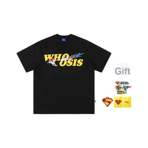 WHOOSIS Супермен Коллаборация Коллекция Унисекс Футболки