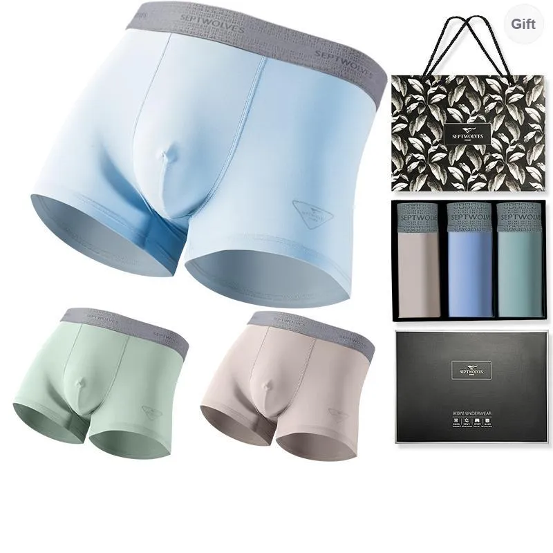 SEPTWOLVES Underpants Men's 3 Pack Gift Box Set+Shopping Bag-4