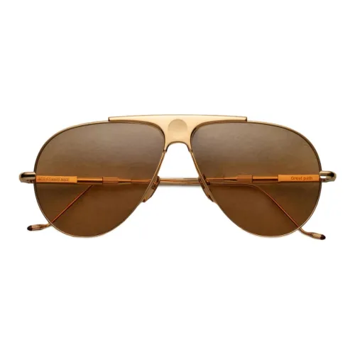 JACQUES MARIE MAGE Ацетат Титановый сплав β-титан Сплав Нерегулярная форма Солнцезащитные очки Унисекс Золотой