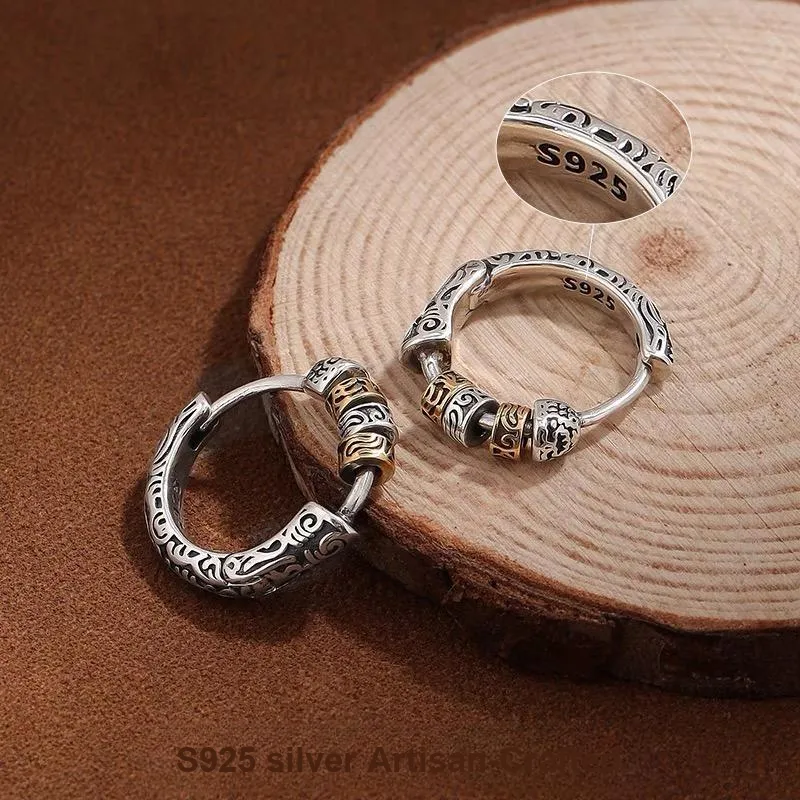 Mr. Shang 925 Sterling Silver Earrings Unisex-4