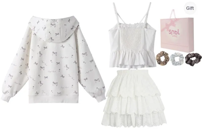 SNBL Skirt Set Lamb Pudding Women's Coat+Skirt+Camisole-1