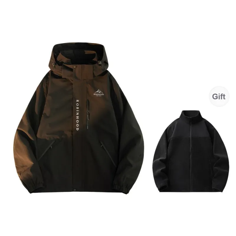 ROBINHOOD Water Resistant Windproof Breathable Wear Resistant Warm Windbreaker Jacket Unisex-4
