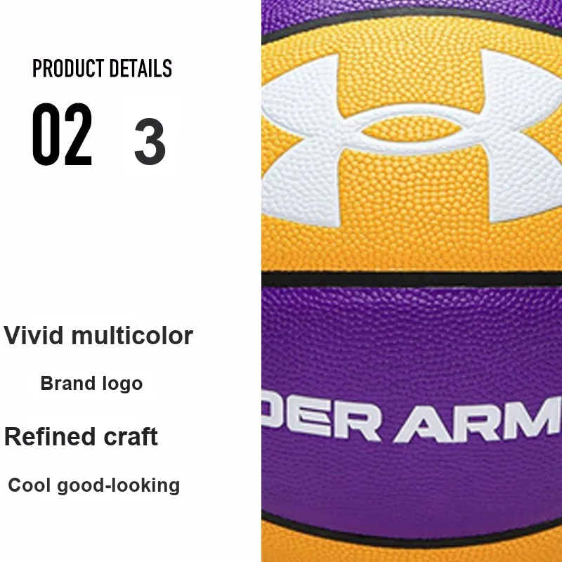 Under Armour PU Basketball Yellow Purple Size 7 Training Unisex-10