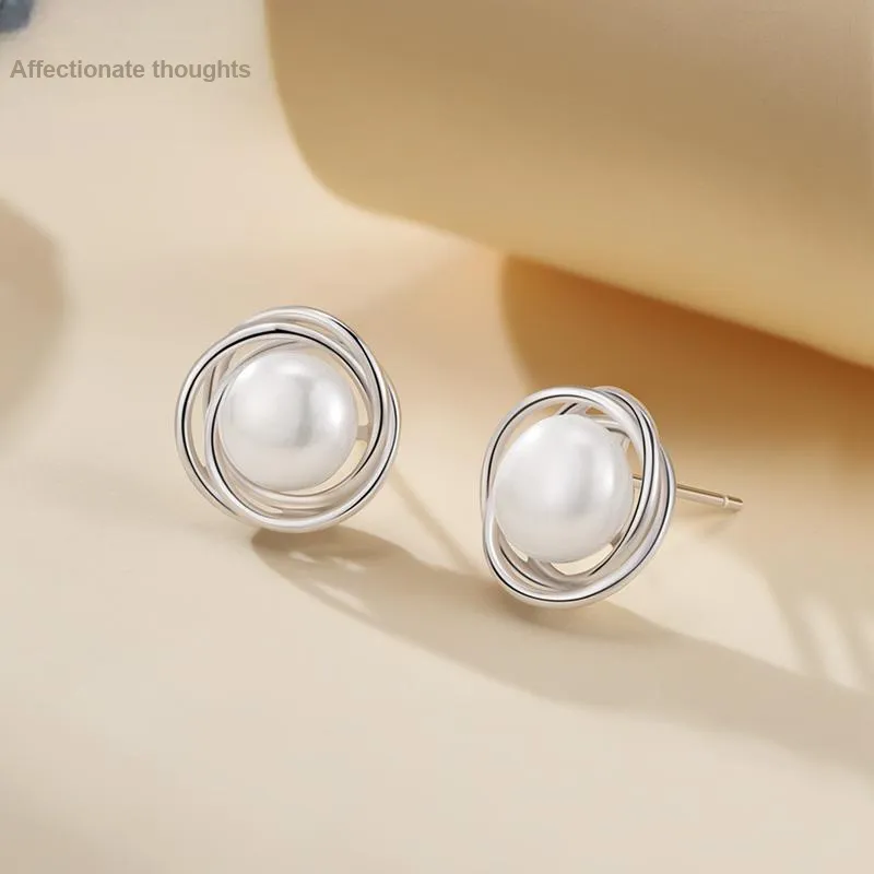 Sentimentality 925 Sterling Silver Stud Earrings Women's-1