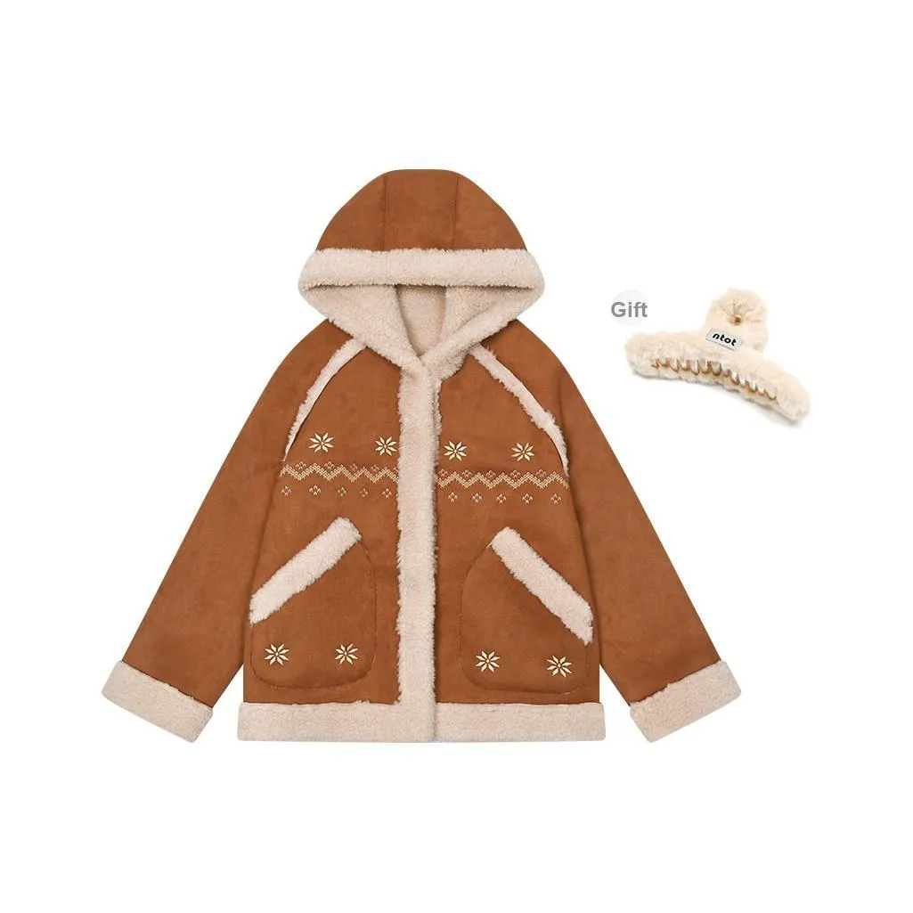 NTOT Velvet Feel Coat Women's Brown