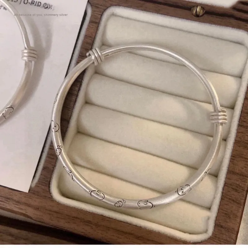 Hui Xuan Charm 999 Fine Silver Bangles Women's-1