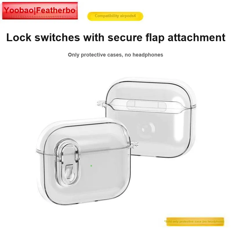 Yoobao Compatibility AirPods Full Collection TPU Transparent Ice Crystal Lock Design Headphone Cases-1