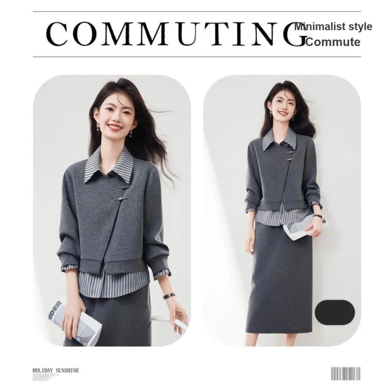 XINFEIYU Sweatshirt Women's Gray-4