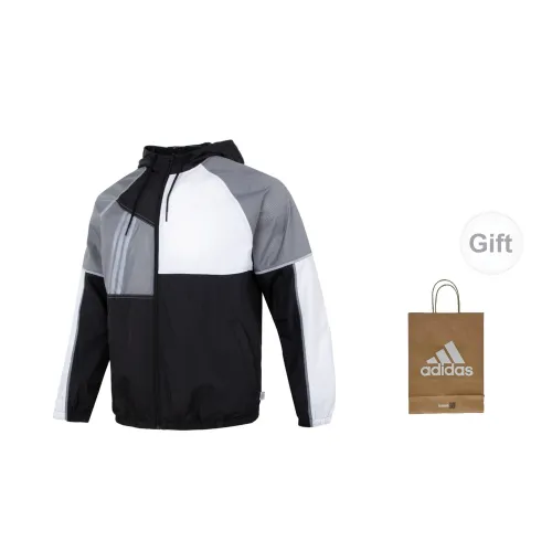 Adidas Jackets Men Black And White+Gift Bag