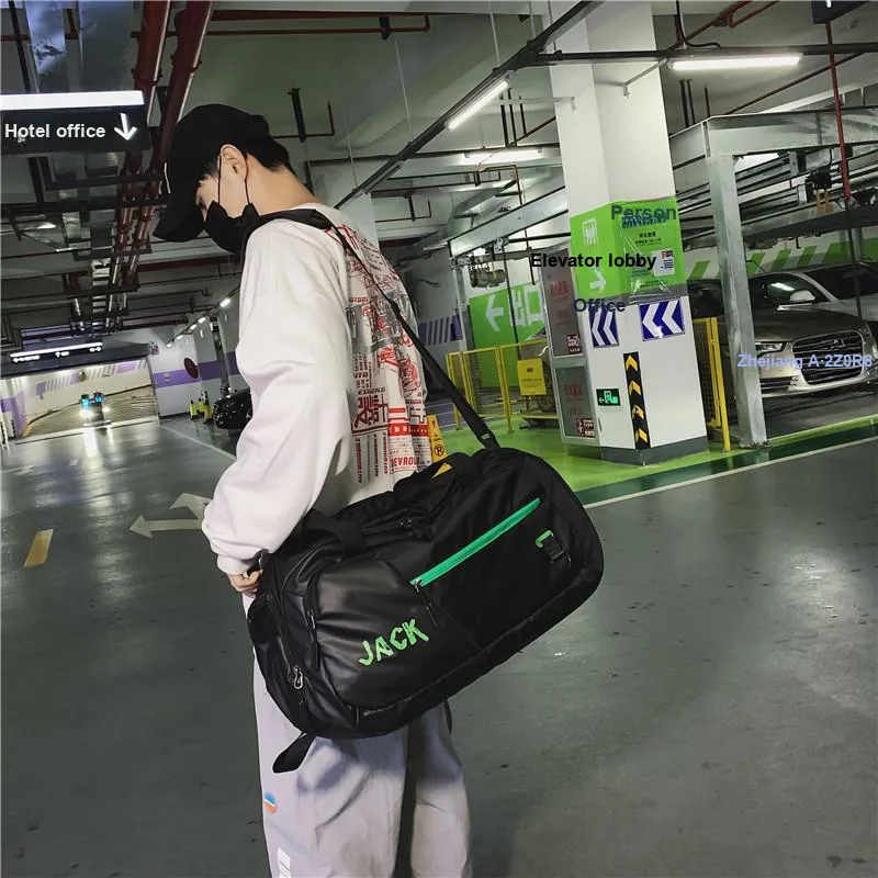 PULUWIRR Oxford Gym Bag Medium Size Unisex White, Black-8