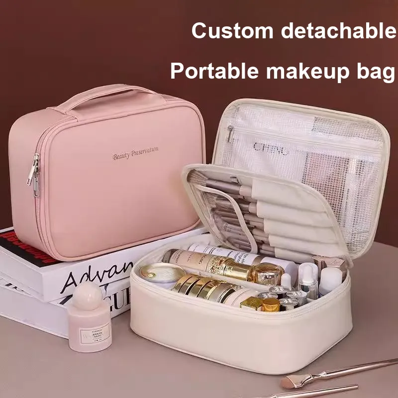 ZHENZI Portable Large Capacity Cosmetics Travel Toiletry Bag Storage Bags-2