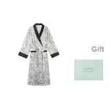 [Gift Box Set]Men's Ink Wash Butterfly Forest Long Sleep Robe