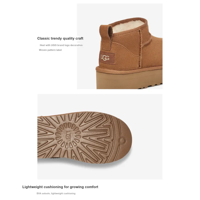 UGG Classic Ultra Mini Platform Boot Chestnut Kids-2