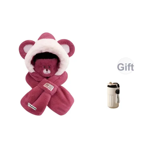 PISHUSHU Полиэстер Капюшоны и Плюшевые Шапки Женские Розовый Красный Хаки