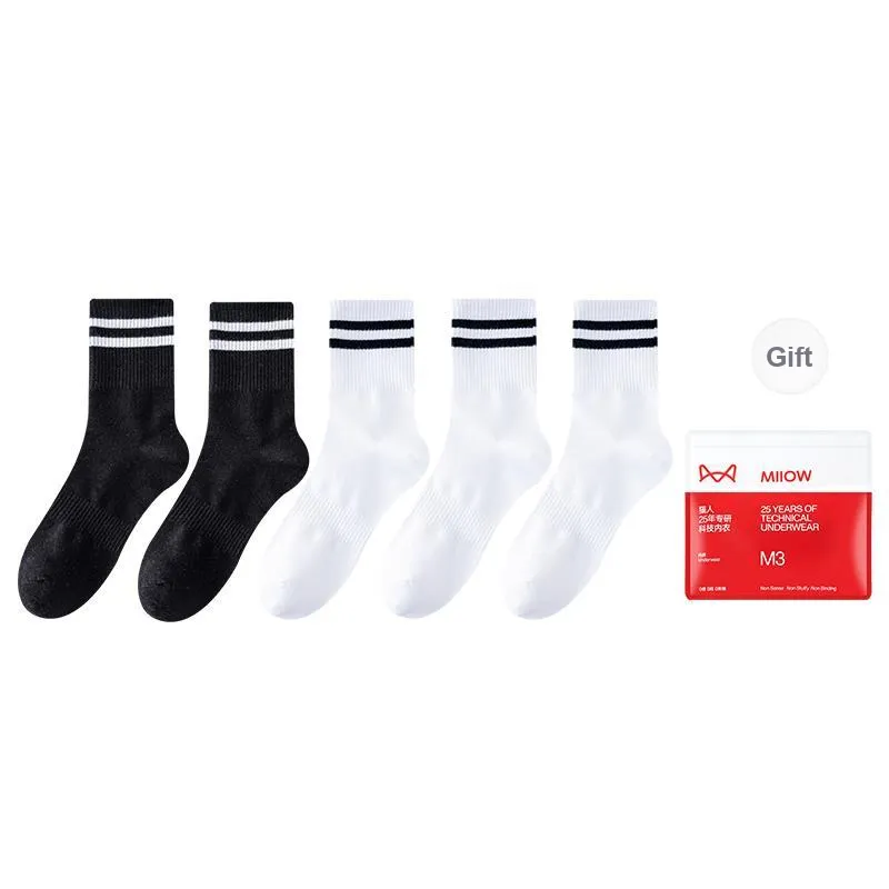MIIOW Mid Calf Socks Unisex Shopping Bag 5 Pack-8