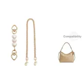 Gold-Tone White Heart Extender Chain 16.7cm+Decorative Chain 45cm