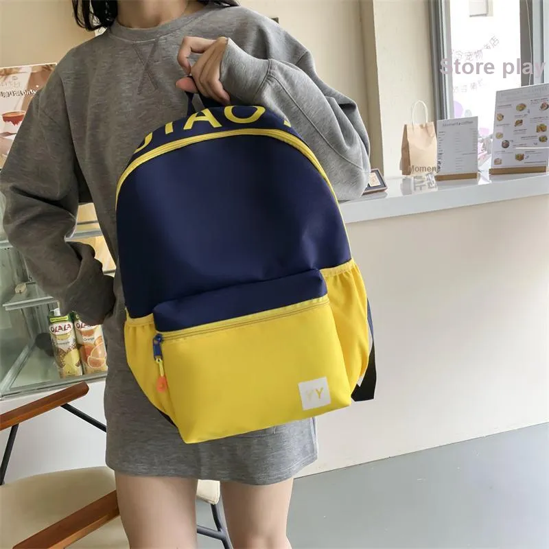 URBAN FOREST Nylon Backpack Unisex Pink & Purple/Pink & Green/Green & Yellow/Blue & Yellow-17