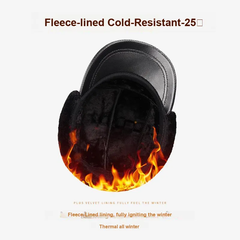 BANDICOOT Cow Leather Trapper Hats Men's-12