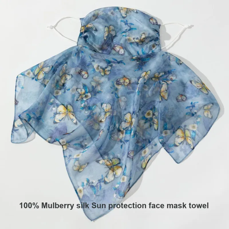 Shanghai Story 100% Mulberry Silk Sun Protection Masks Women's-21
