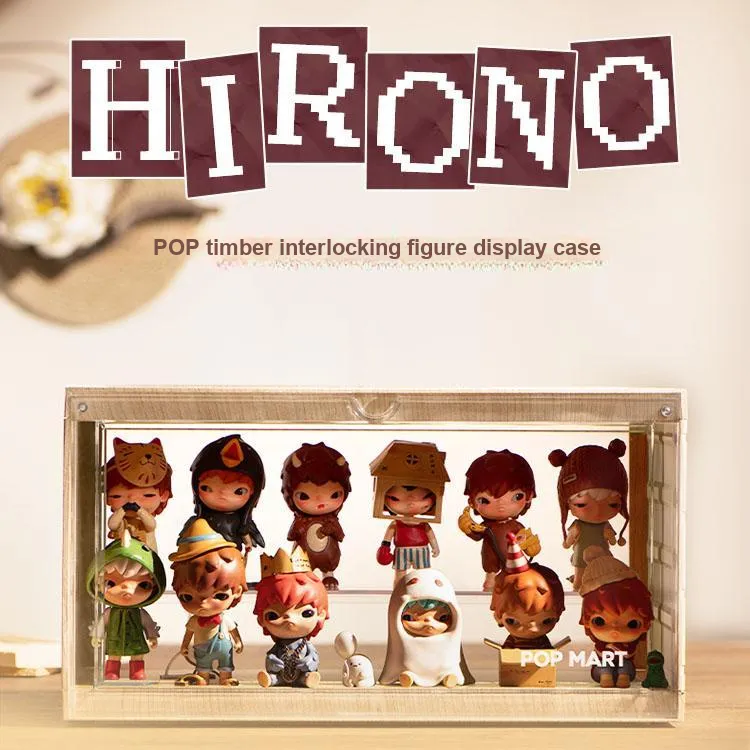 POP MART HIRONO ONO HIRONO Little Naughty Collection, Timber Figure Display Case Model Accessories-2
